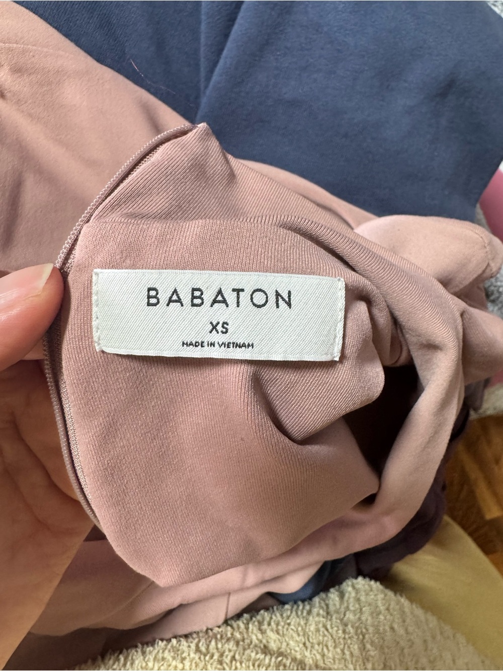 Babaton Dusty Rose & Navy Bodysuit - XS